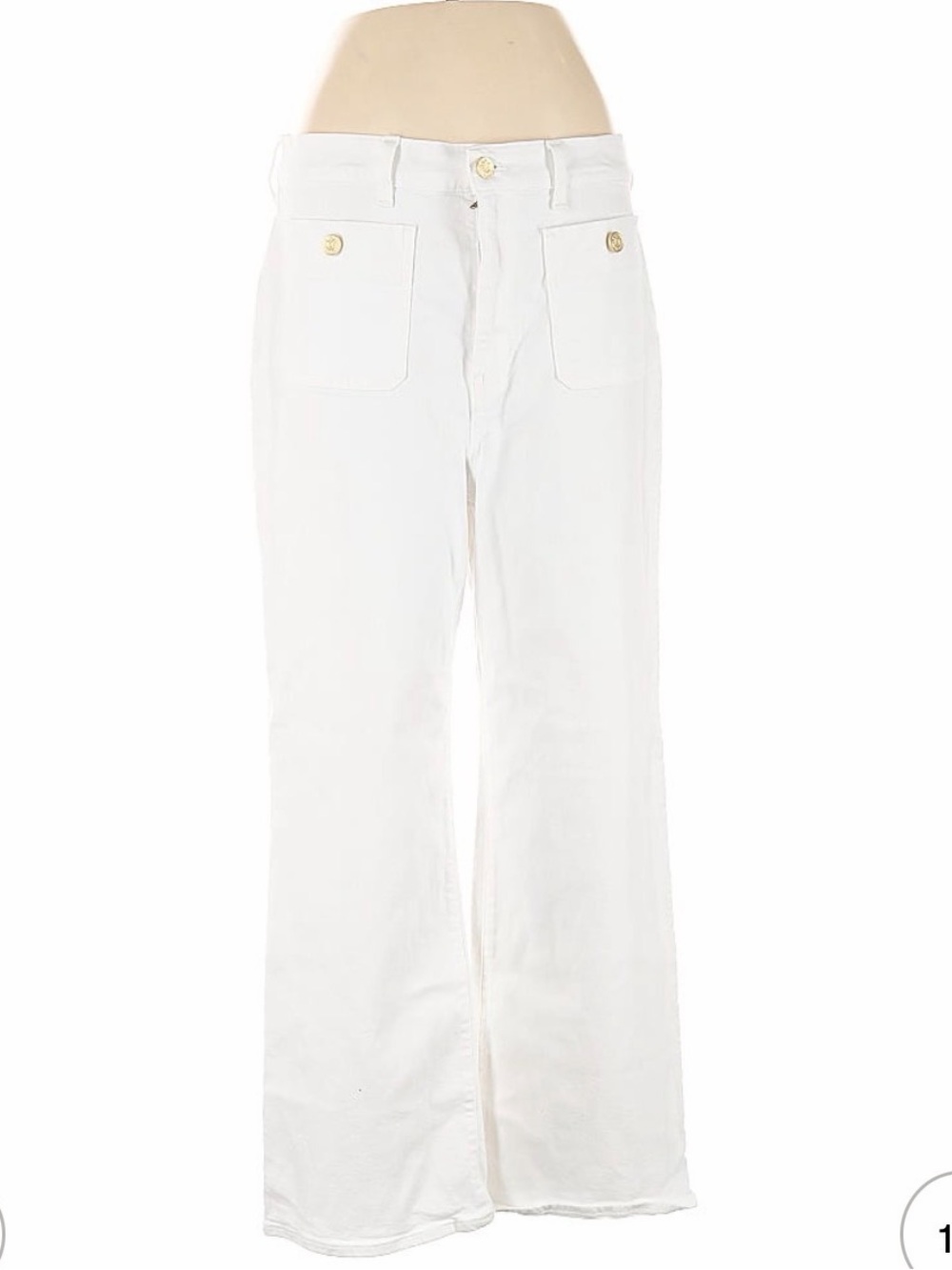 J. Crew White Wide-Leg High-Rise Jeans